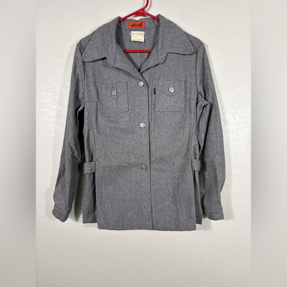 VTG Miss Levi’s 70’s‎ Made In BELGIUM Gray Wool Blend Shacket Unlined Size S/M